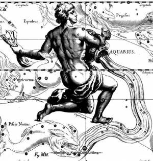 Созвездие Водолей на карте Гевелиуса